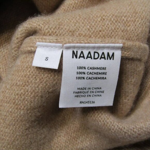 NEW NAADAM Womens Sweater Sand Light Brown Luxe Cashmere Oversized Size S - Picture 8 of 10